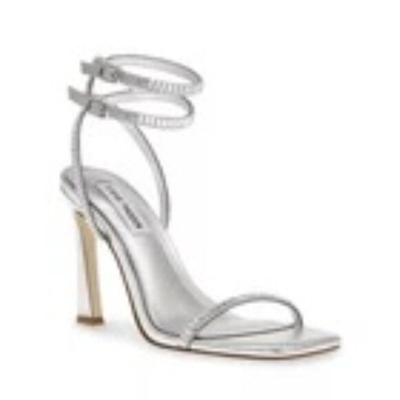 Steve Madden Silver Thierry Platform‎ Sandals SZ 7.5 NWOB - Picture 2 of 8